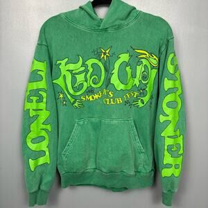 Kid Cudi Smokers Club Fest 2022 Lonely Stoner Hoodie Sweatshirt Green Size S